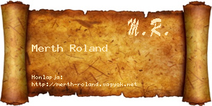 Merth Roland névjegykártya